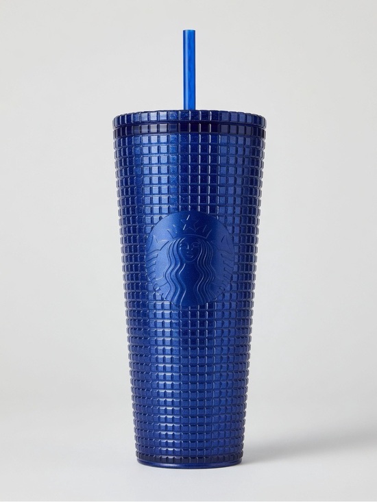 Starbucks Other - 2022 Starbucks Venti Colbalt Pearl Grid Blue Glitter Shimmer Cup Tumbler 24oz